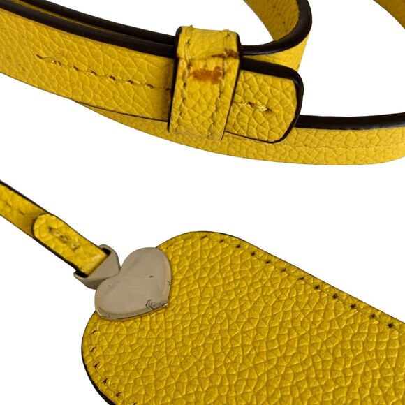 Kate Spade Yellow Pebbed Leather Satchel Crossbody Bag Medium - Picture 13 of 13